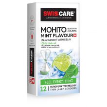 کاندوم سوئیس کر مدل Mohito Mint Flavour بسته 12 عددی